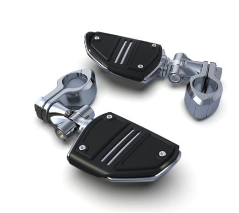 CIRO Hingeless Highway Peg Kit with Clevis & Twin Rail Footrests for 1-1/4" Engine Guards | 60503 | Lamonster Garage