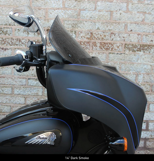 Flare Indian Windshield - Tall - Dark Smoke - Chieftain - Roadmaster (14") (KW-2312-0481) | Lamonster Garage