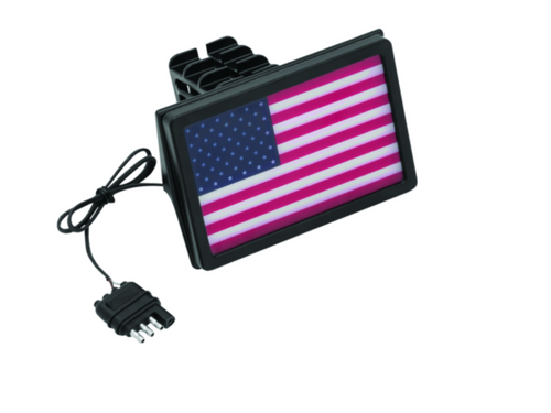 KURYAKYN - Freedom Flag LED Hitch Cover Black (KUR-2893) - Lamonster Garage