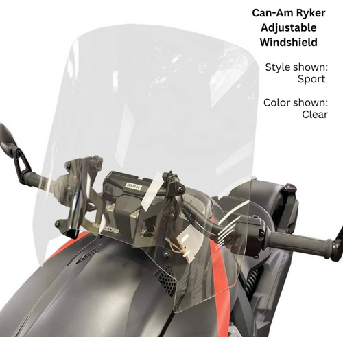 ADJUSTABLE WINDSHIELD SYSTEM FOR CAN-AM RYKER (2019 & UP) (9902) - Lamonster Garage®