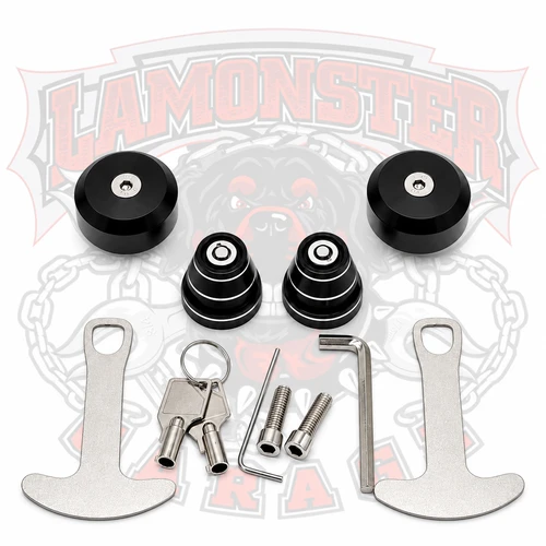 Can Am Spyder Lamonster Bar End Caps and Helmet Lock combo - pair | LG-1015-24-12-B | Lamonster Garage
FITMENT:
    RT Models 2024 - Present
    F3 Models 2024 - Present