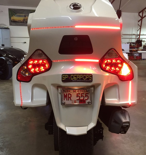 Can-Am Spyder RT BRT Rear Lighting Kit, 4 Sections, BRAKE/RUN/TURN with BRAKE STROBE Function(FITS ALL RT MODELS) Plug -N- Play. (SPY-184) - Lamonster Garage