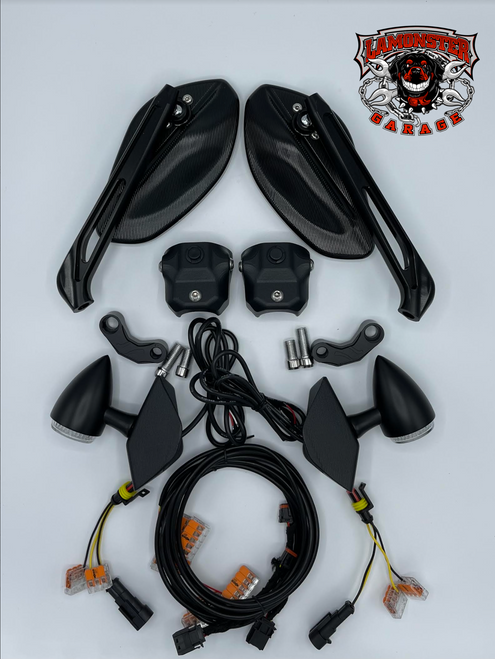 Can-Am® Spyder F3 Mirror relocators complete kit with RAM balls-SE6 only (Bright LED Blinkers) (LG-1027X2-5525-1039-2510) - Lamonster Garage® 
Fits All F3 and F3-S Models 2015 - 2023