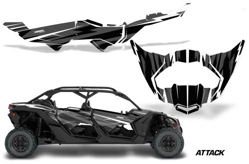 AMR Racing Grphics - 2016 - 2026 Can Am Maverick X3/X DS/ X RS 4 Door UTV Graphic Wrap TRIM Kit - Lamonster Garage
ATTACK (GREY)