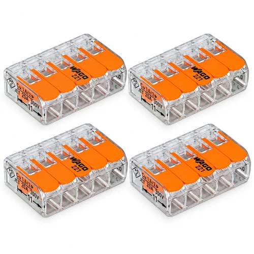 WAGO 5-Pin Lever Lock Wire Connectors | 4-Pack | LG-3041 | Lamonster Garage
