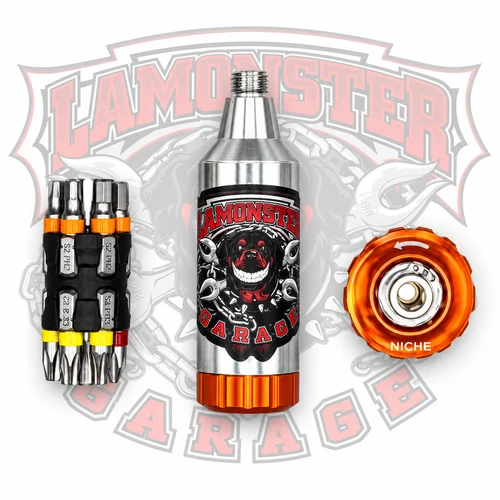 Motorcycle travel tool kit with hex Torx Phillips and flat-head bits | LGA-4003 | Lamonster Garage
