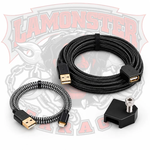 USB Cable Holder - Extension, 12" LIGHTNING CABLE | LG-3091-3012 | Lamonster Garage