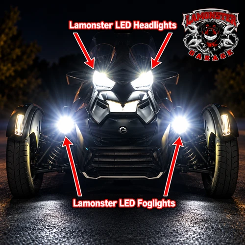 H4 LED Headlight for the Can-Am Ryker | LG-H4-R | Lamonster Garage
Photo by Seth Hammerly