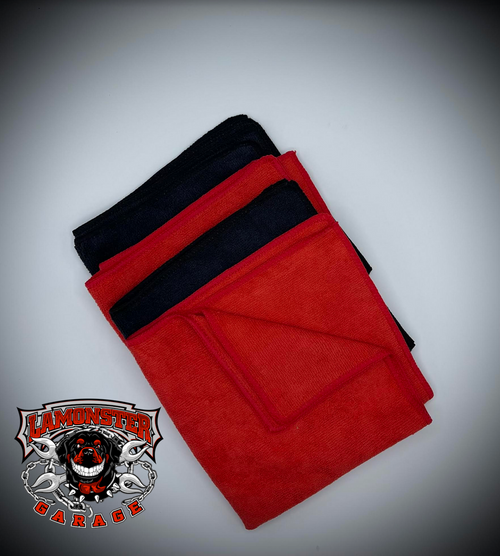 Lamonster microfiber detailing towels 4 pack for motorcycle, Can-Am Spyder, Ryker, car and UTV cleaning | LG-5010-04 | Lamonster Garage