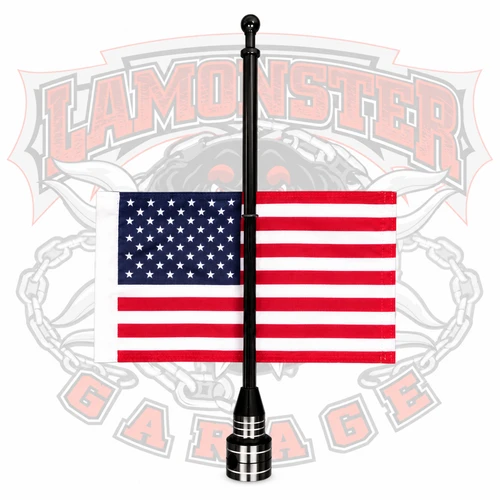 Universal rack-mount flag holder with USA flag | LGA-2240 | Lamonster Garage