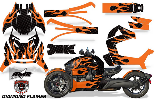 AMR Racing - Full Body Vinyl Graphics Kit for Can-Am Ryker 2019 - Present / Diamond Flames (RMA-1012) - Lamonster Garage