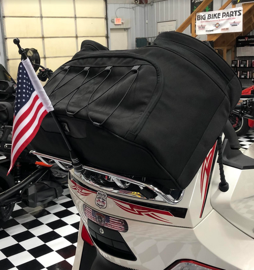 KURYAKYN / SHOW CHROME - RT Trunk Rack & Bag Combo (2010 - 2019) (SC-155-5281)  - Lamonster Garage
FLAG SOLD SEPARATELY  (LGA-2240)