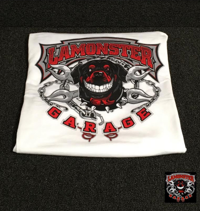Lamonster Garage TShirt (White Long Sleeve) by Lamonster