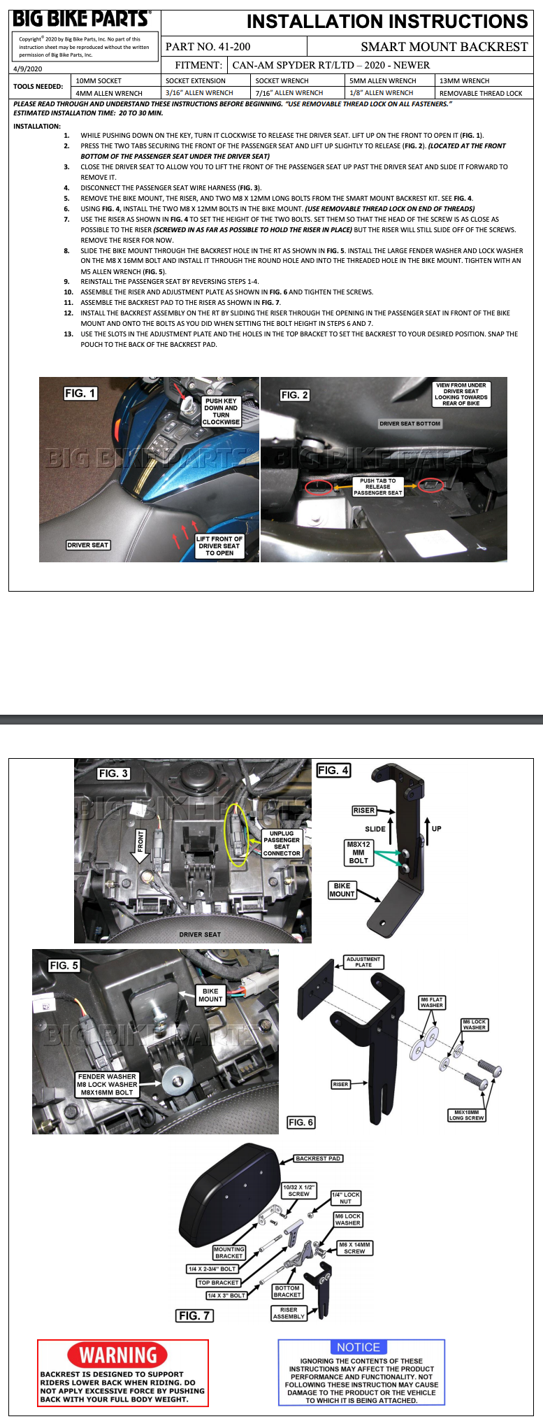 Show Chrome® Adjustable Padded Driver Backrest with Storage Pouch for the  Can-Am Spyder RT (2020+) - Lamonster Garage®