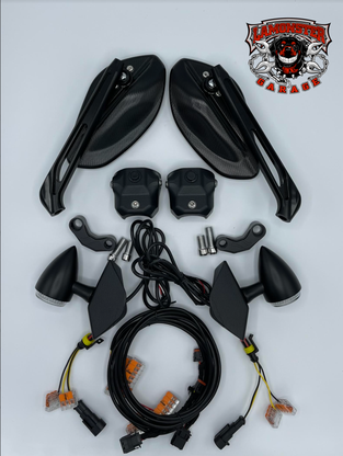 Can-Am Spyder F3 SE6 Mirror Relocator Kit with LED Blinkers Can-Am Spyder F3 SE6 Mirror Relocator Kit with LED Blinkers