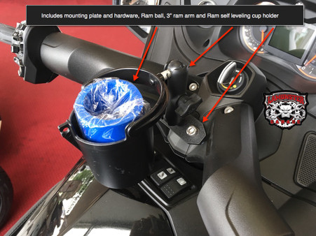 Lamonster Can-Am Spyder Rider Cup Holder | RAM Level Cup Center