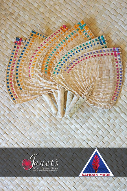 Samoan Wedding Fans EDGED SET of 6