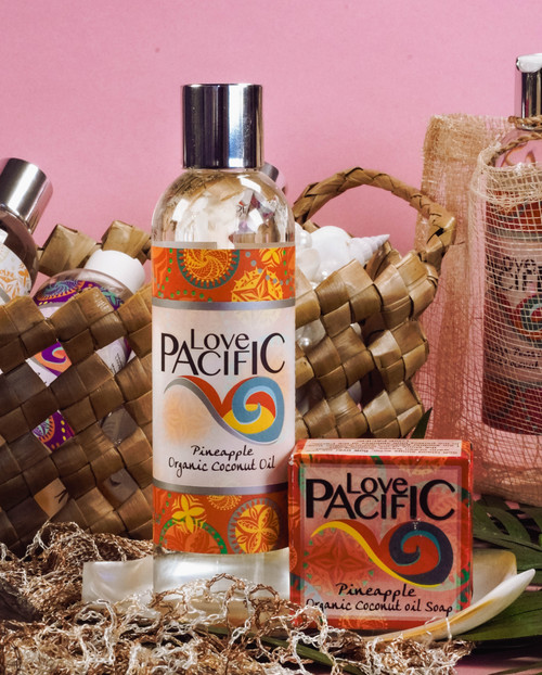 Love Pacific set Body oil 250mls & soap Pineapple 