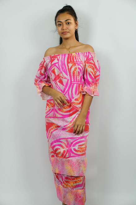 Samoan Dress KALOLO MU'U PINK - SZ 16