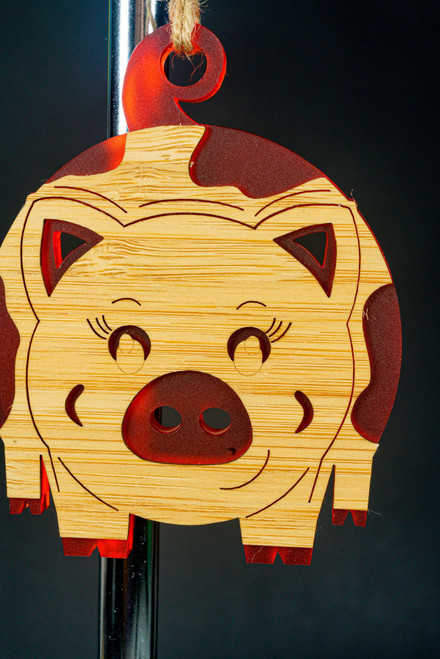 BAUBLE ORNAMENT PIGGY RED