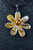 WEBJN75 TIARE FLOWER GOLD WITH PEARL PENDANT