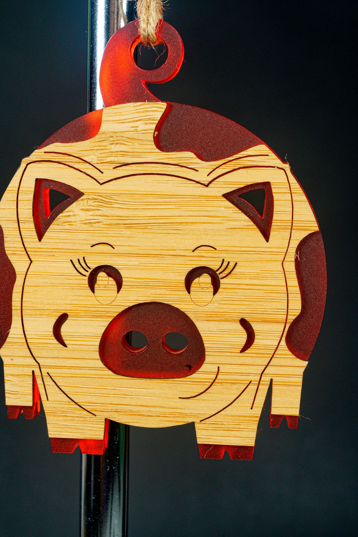 BAUBLE ORNAMENT PIGGY RED