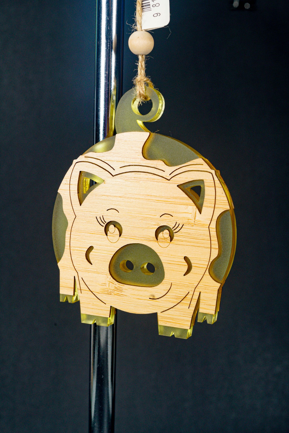 BAUBLE ORNAMENT PIGGY YLW