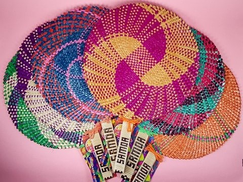Samoan Fan Multi Color Set of 6