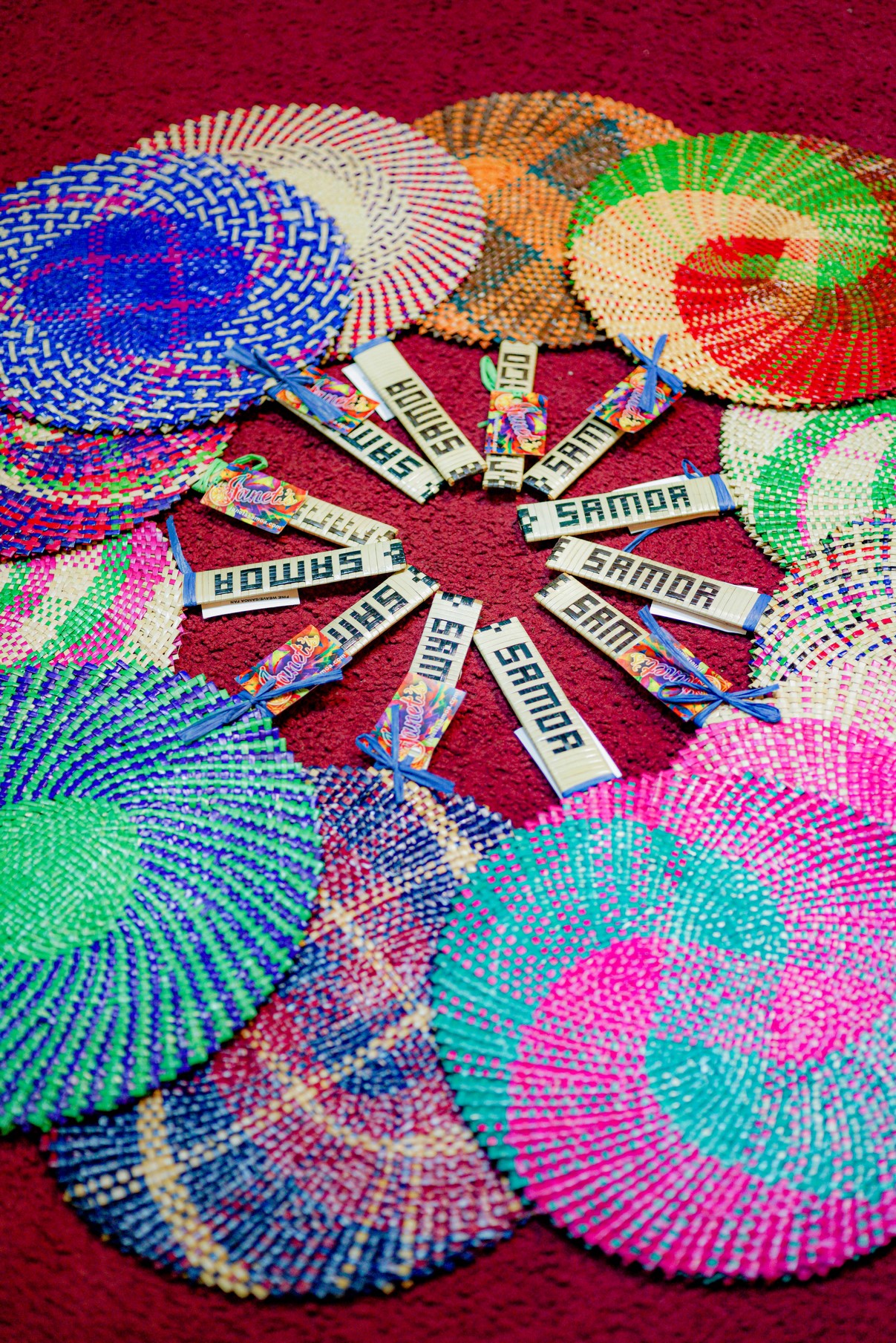 Samoan Fan Multi Color Set of 12
