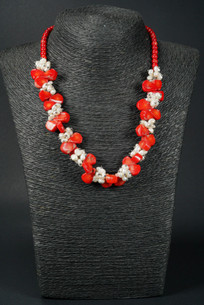 WEBJC12 RED CORAL W/PEARL NECK