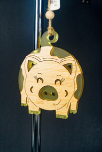 BAUBLE ORNAMENT PIGGY YLW