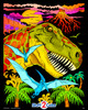T-Rex Dinosaur Jungle - Fuzzy Coloring Poster for Kids and Adults