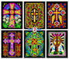 Crosses 6 Pack of Fuzzy Coloring Posters