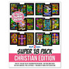 Super 18 Pack of Fuzzy Velvet Coloring Posters (Christian Edition)