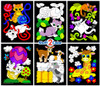 Pack of 6 Baby Animals Assorted Fuzzy Velvet Coloring Posters