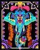 Painted Elephant Fuzzy Coloring Poster - For Kids and Adults