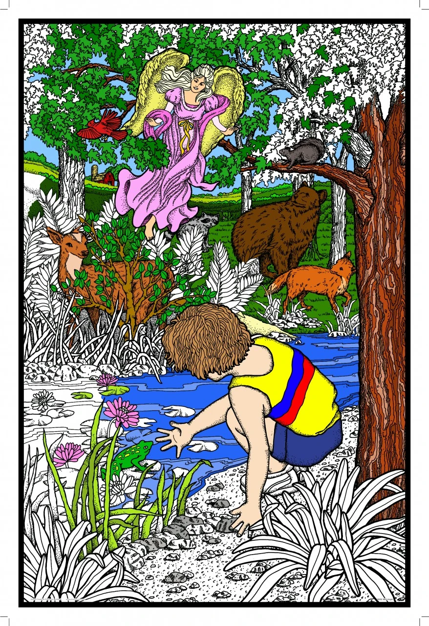 Wild Angel - Giant Coloring Poster for All Ages