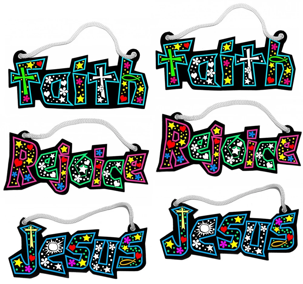 Christian Themed Velvet Rope Words - 6 Pack