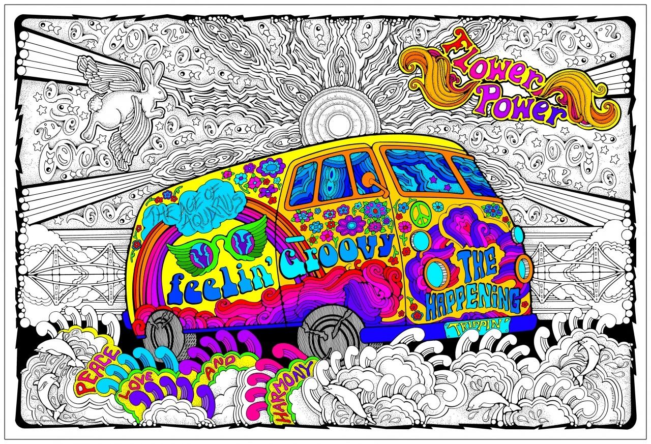 Love Bus - Big Coloring Poster