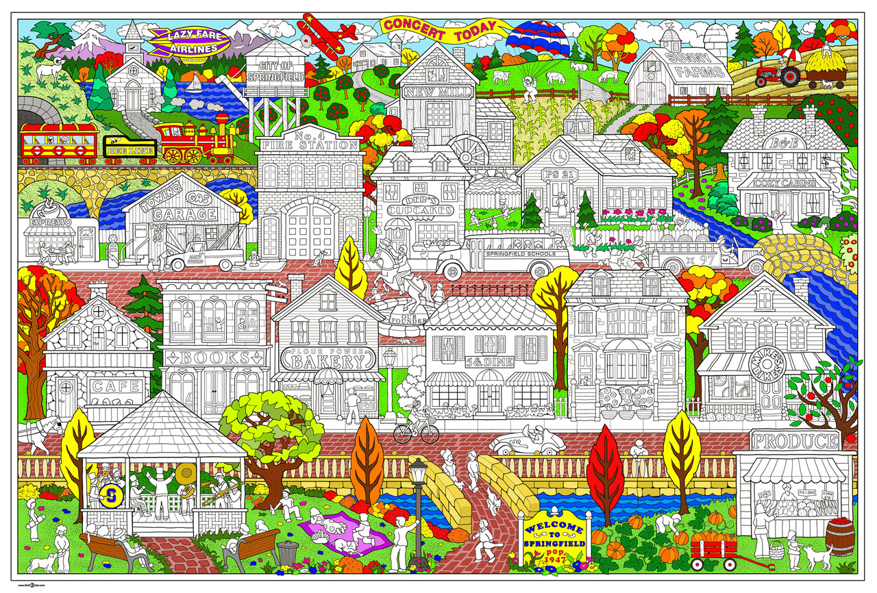 Your Town - Giant Coloring Poster