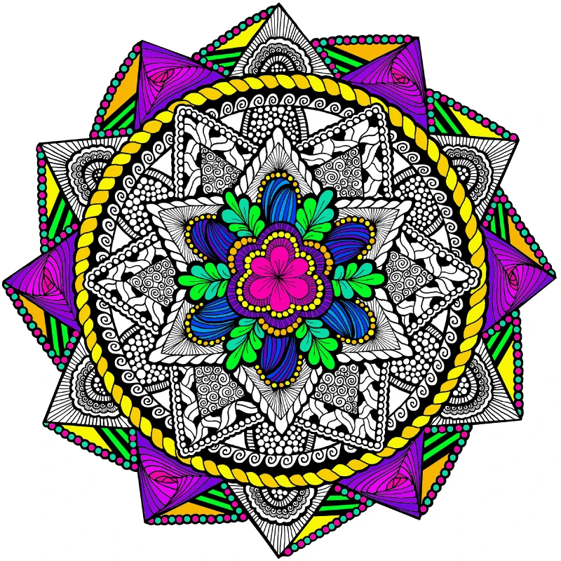 Ring Around Mandala - Line Art