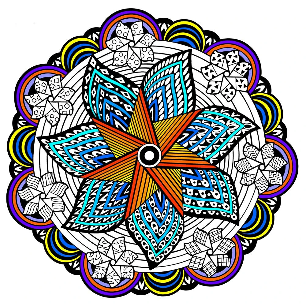 Pinwheel Fuzzy Mandala