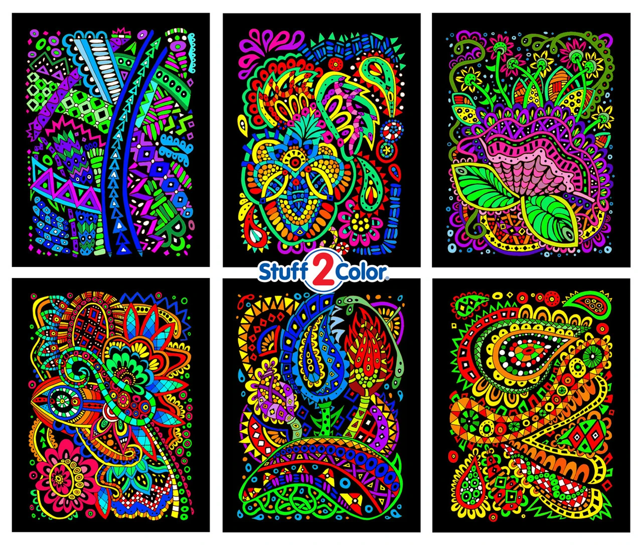 Tangles - Fuzzy Velvet Coloring Poster 6-Pack