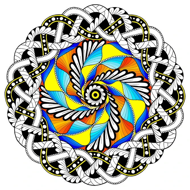 Woven Mandala - Line Art