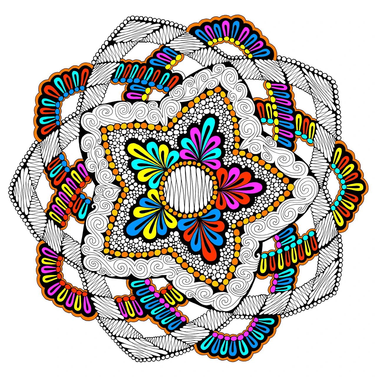 Sand Dollar Mandala - Line Art