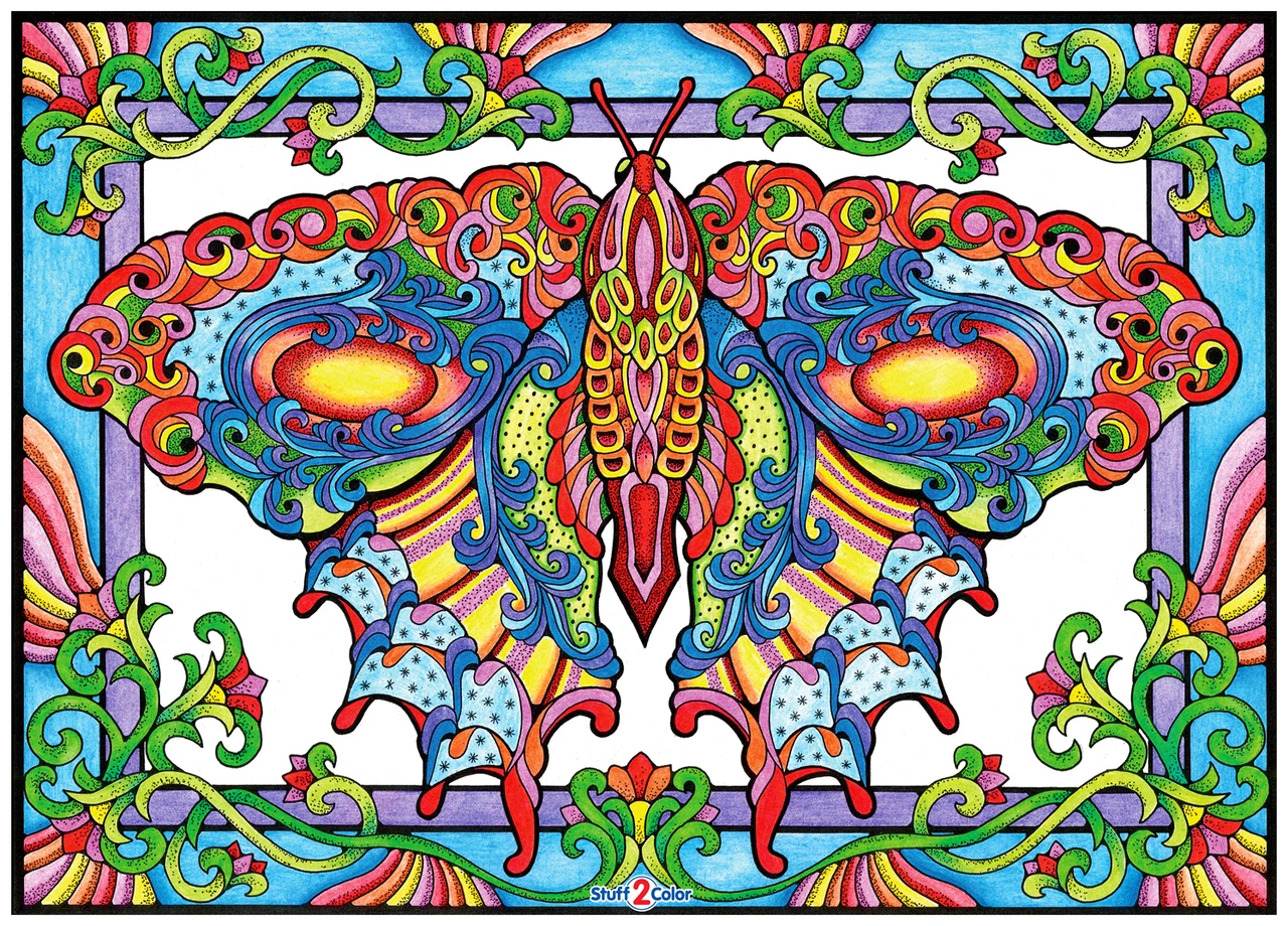 Butterly Beauty  - Giant Coloring Poster for All Ages