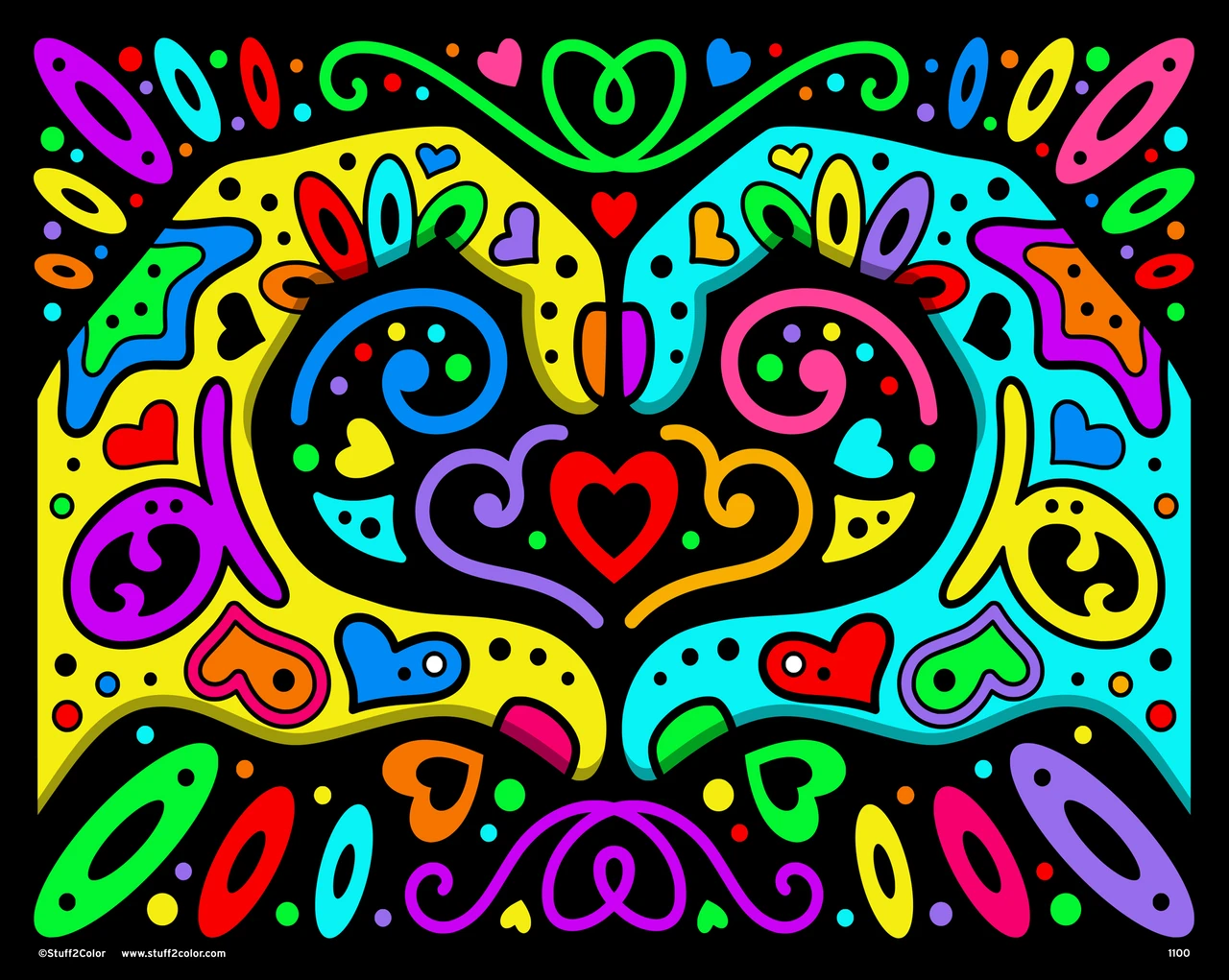 Heart Hands - Fuzzy Velvet Coloring Poster