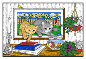 Kitty Frame - Giant Coloring Poster for All Ages