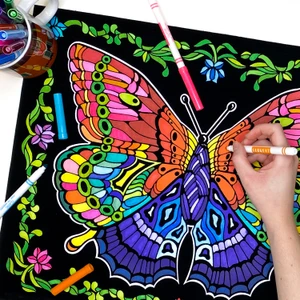 Geo Butterfly - Fuzzy Coloring Poster with 2 Bonus Designs
