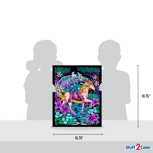 Unicorn Bridge - Beautiful Fuzzy Coloring Poster for All Ages